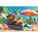 Trefl - the Treflik Family, Capybara Style Relaxation - 100 Piece Puzzle - Colourful Puzzles with Animals, Creative Entertainment, Fun for Kids Aged 5