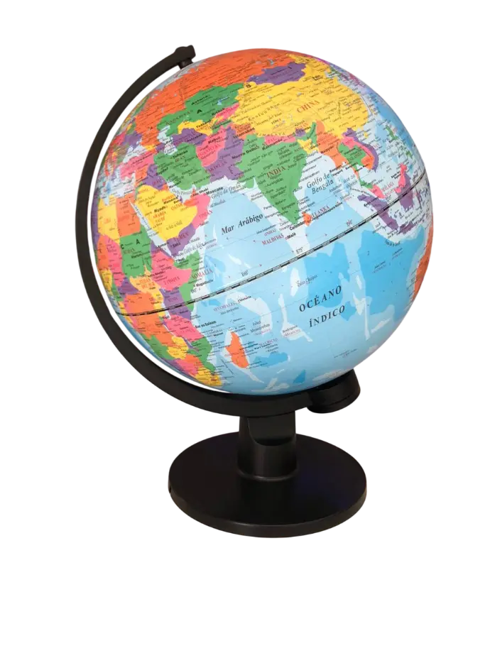 GLOBO TERRAQUEO AZUL 30 CM CON RELIEVE CHRIS