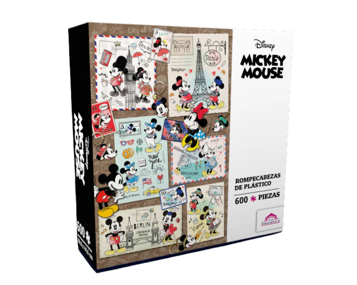 ROMPECABEZAS  MICKEY Y MINNIE DE VIAJE 600 PZAS DE PLASTICO