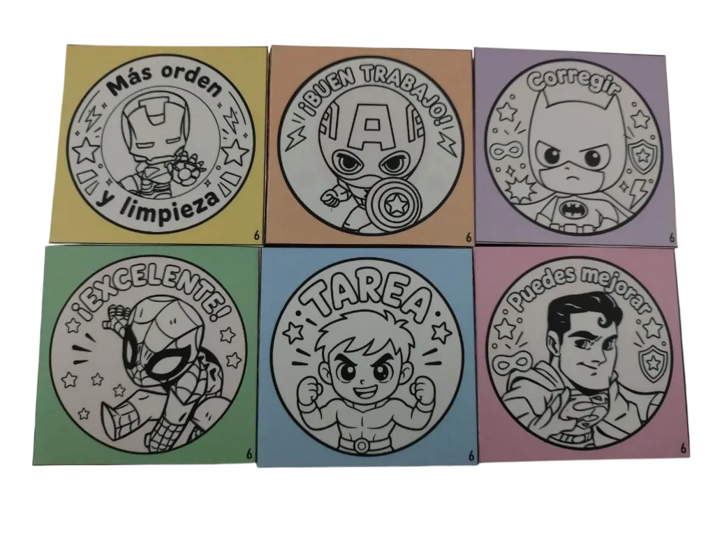 PAQUETE DE SELLOS CIRCULAR SUPERHEROES 6