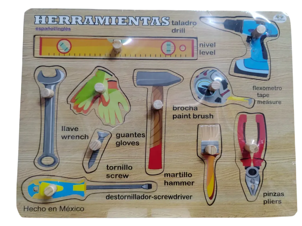ROMPECABEZAS CON PIJAS HERRAMIENTAS ESMERALDA